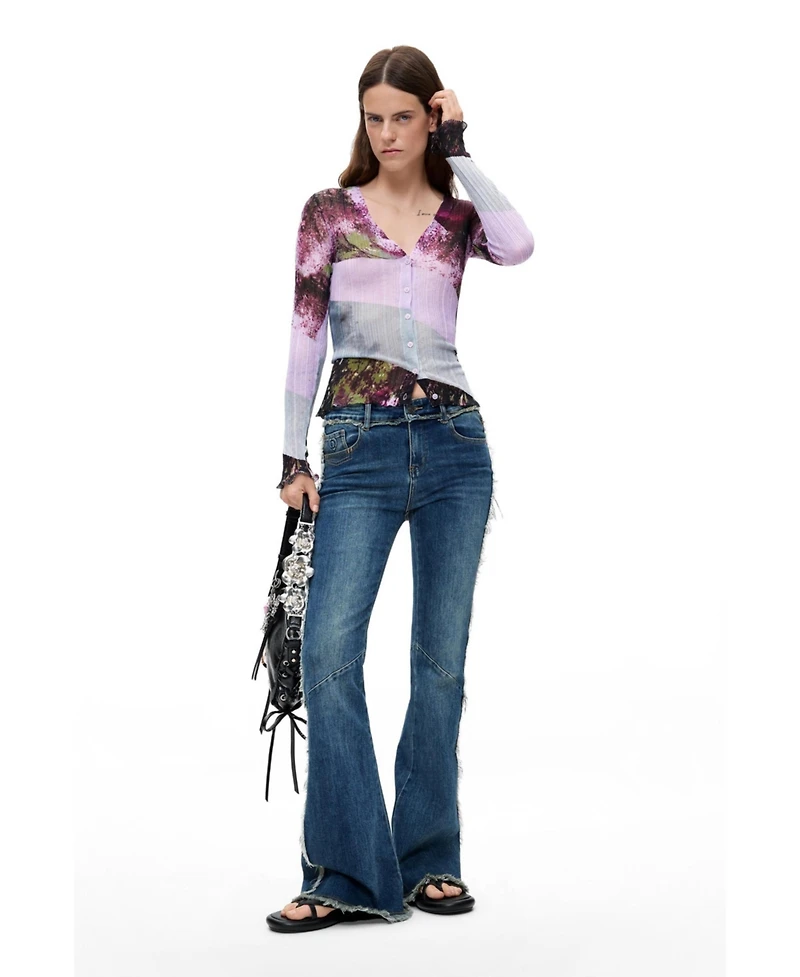 Desigual Women's Printed v-neck sweater