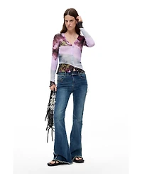Desigual Women's Printed v-neck sweater