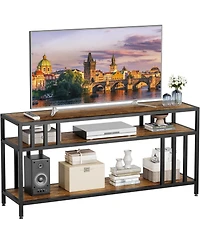 gaomon 58" Tv Stand for TVs up to 65", Entertainment Center with 3-Tier Open Shelves and Metal Frame