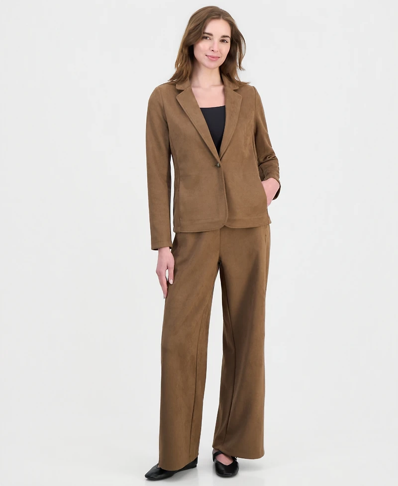 Nautica Women's High-Rise Faux-Suede Pull-On Pants