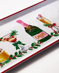 Tinsel And Frost Melamine Cocktail-Print Tray, Set of 2