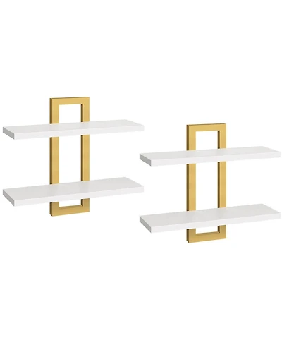 Slickblue Set of 2 Wall Mounted Shelves for Living Room, Bedroom or Bathroom