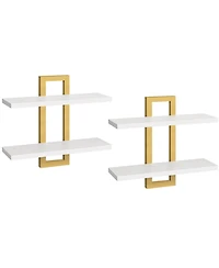 Slickblue Set of 2 Wall Mounted Shelves for Living Room, Bedroom or Bathroom
