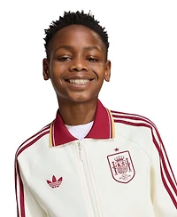Adidas Big Boys and Girls White Spain National Team Away Full-Zip Anthem Jacket