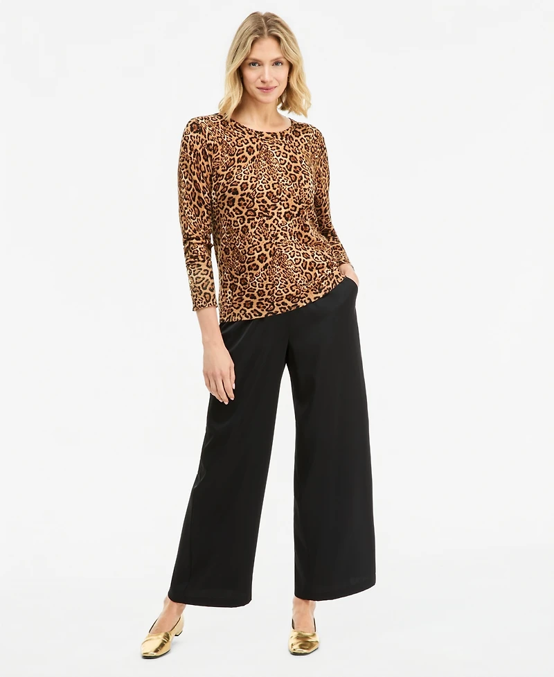 Jm Collection Women's Printed Crewneck Sweater, Macy's Exclusive