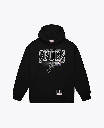 Mitchell & Ness Men's Black San Antonio Spurs Team Name Stack Logo Hoodie