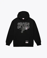 Mitchell & Ness Men's Black San Antonio Spurs Team Name Stack Logo Hoodie