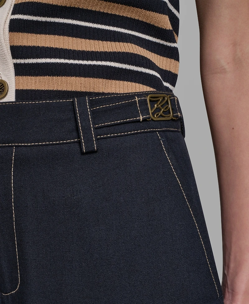 Karl Lagerfeld Paris Women's Ankle-Length Straight-Leg Pants