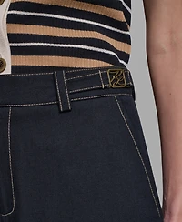 Karl Lagerfeld Paris Women's Ankle-Length Straight-Leg Pants