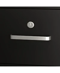 Homsee L-Shaped Corner Desk - Modern Office with Keyboard Tray and Movable Shelf Space-Saving Computer Table Smooth Rolling Slides