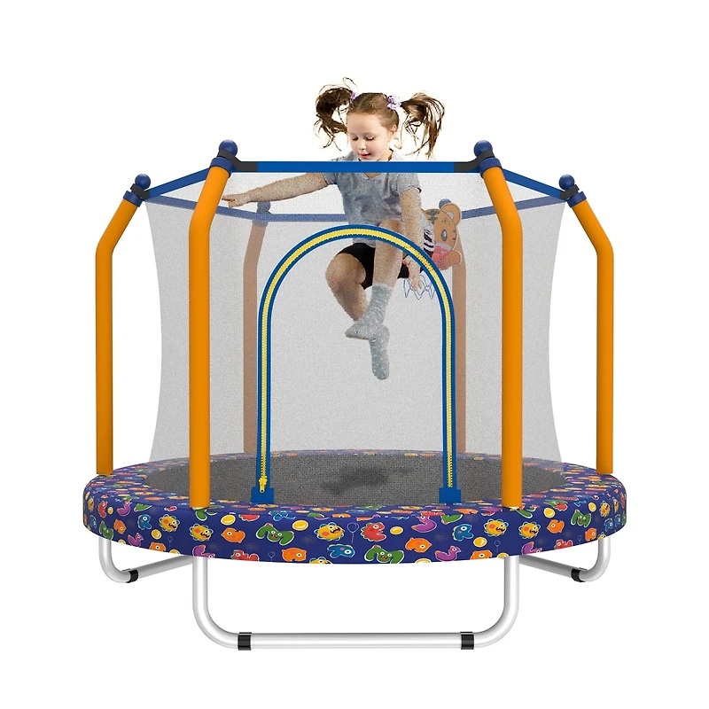 Zeny Trampoline for Kids Indoor and Outdoor Small Toddler with Basketball Hoop