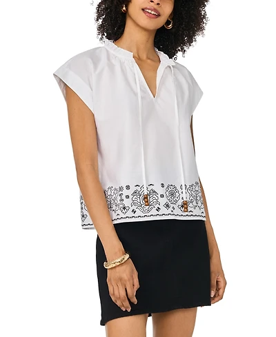 Vince Camuto Women's Rolled-Up Short-Sleeve Top