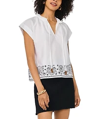 Vince Camuto Women's Rolled-Up Short-Sleeve Top