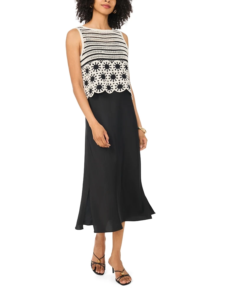 Vince Camuto Women's Crewneck Slip Dress