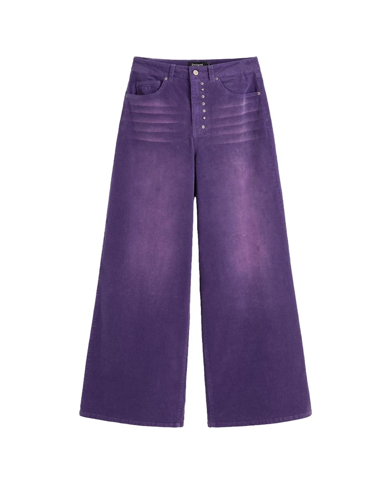 Desigual Women's Wide-Leg Corduroy Trousers