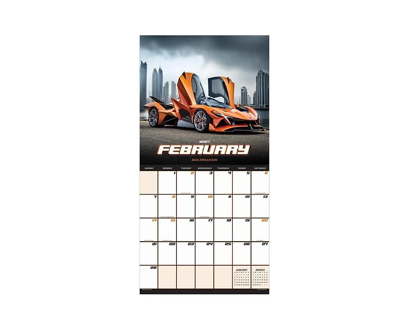 Tf Publishing Paper Goods 2027 Dream Cars Wall Calendar