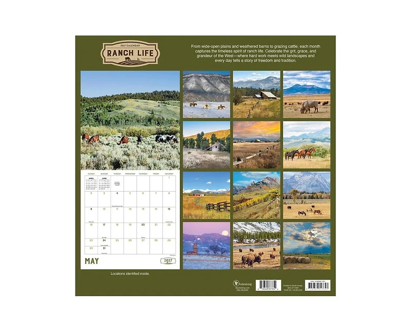 Tf Publishing Paper Goods 2027 Ranch Life Wall Calendar