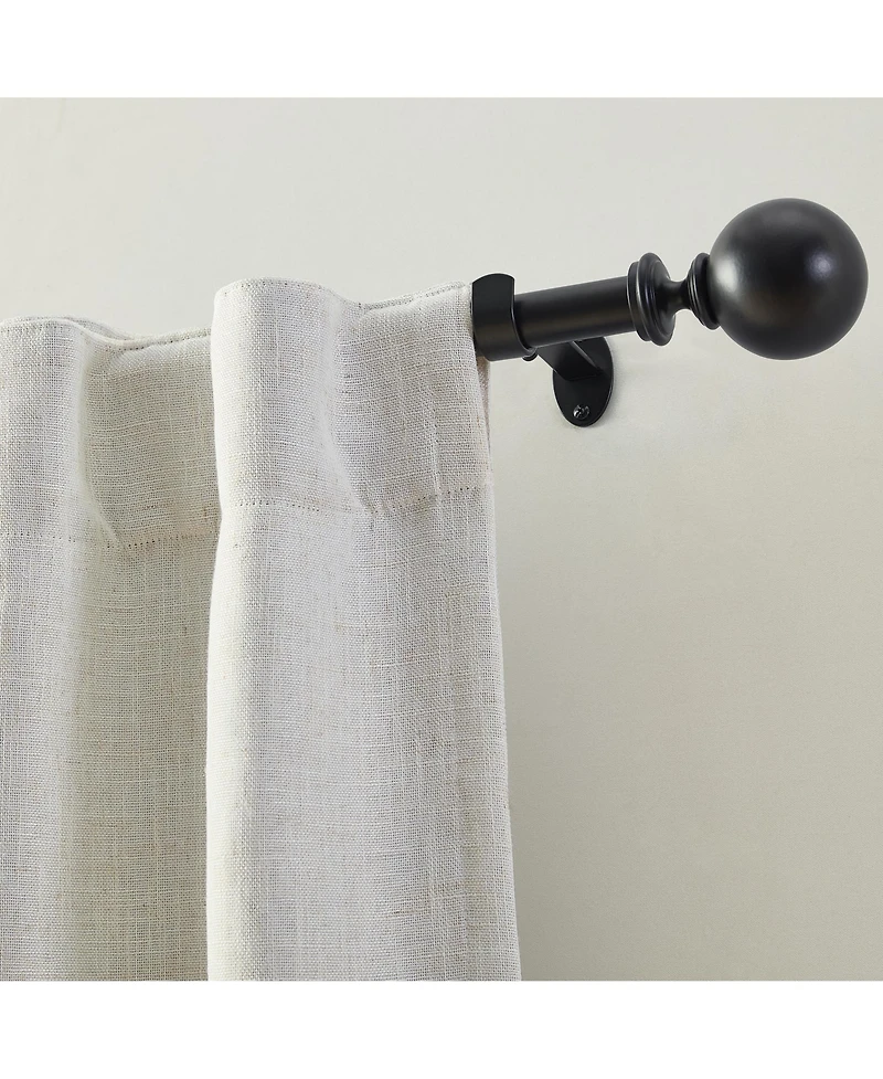 Threadmade Home Cordelia 1-Inch Adjustable Decorative Single Curtain Rod with Globe Ball Finials