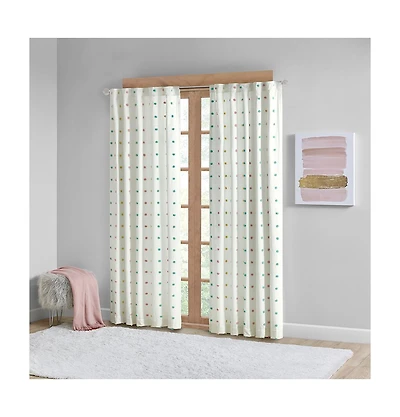 Avobird Cotton Jacquard Pom Pom Curtain Panel