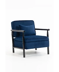 Clihome Storage Chair,Mid Century Modern Accent Chair with Wood Frame, Upholstered Living Room Chairs with Waist Cushion