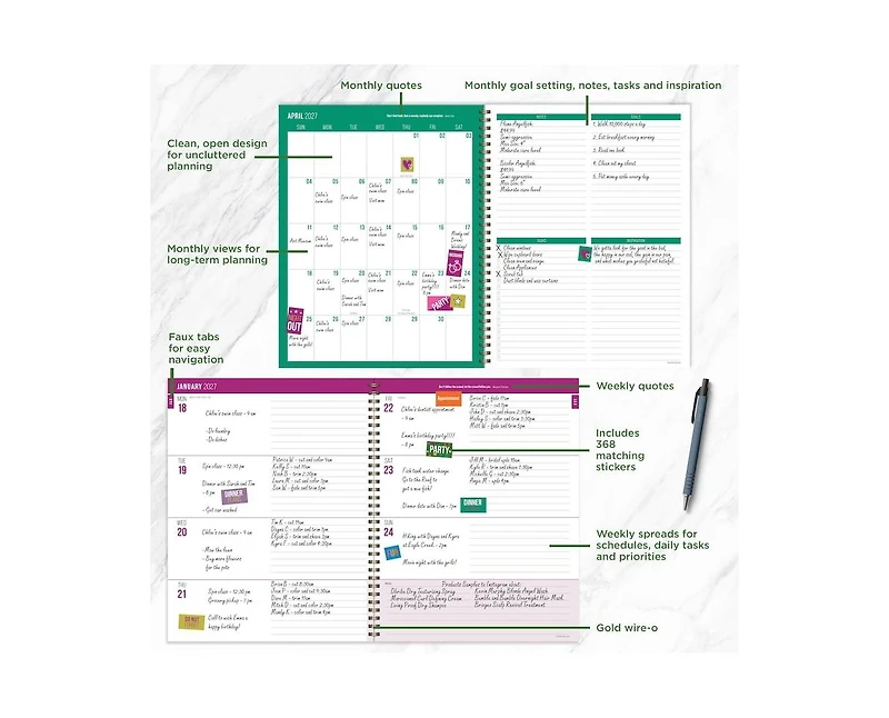 Tf Publishing Paper Goods 2027 Peonies Large Weekly Monthly Planner