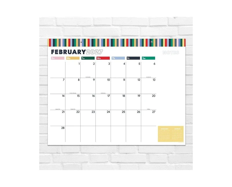 Tf Publishing Paper Goods 2027 Long Weekend Large Desk Pad Monthly Blotter Calendar