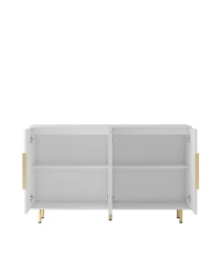 Flynama Fluted Panel Sideboard Buffet Cabinet Adjustable Shelf Home Accent Storage Cabinet