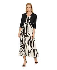 Yumi Women's 3/4 Sleeve Knitted Curve Bolero