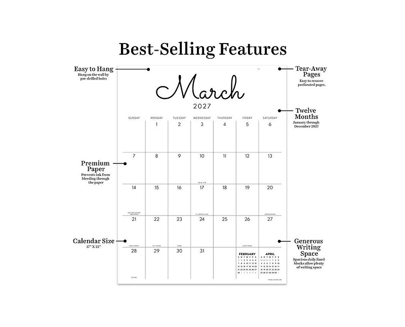 Tf Publishing Paper Goods 2027 Large Art Poster Wall Calendar