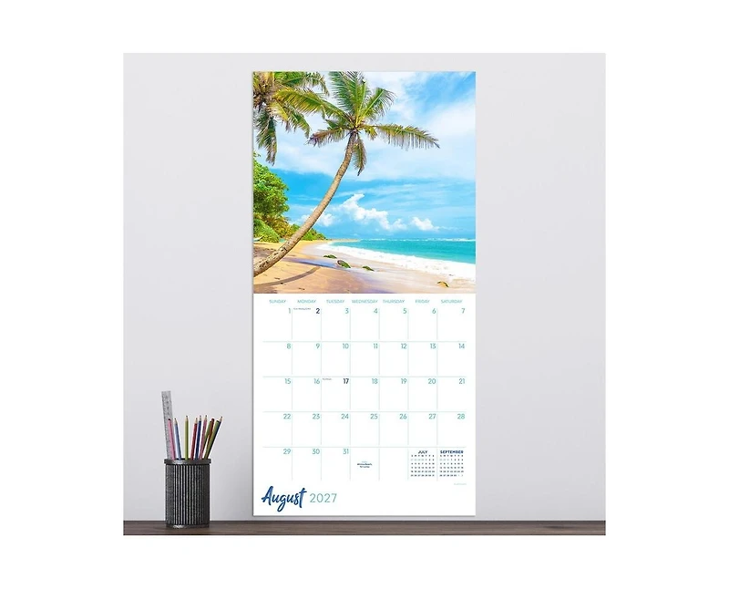 Tf Publishing Paper Goods 2027 Tropical Beaches Wall Calendar