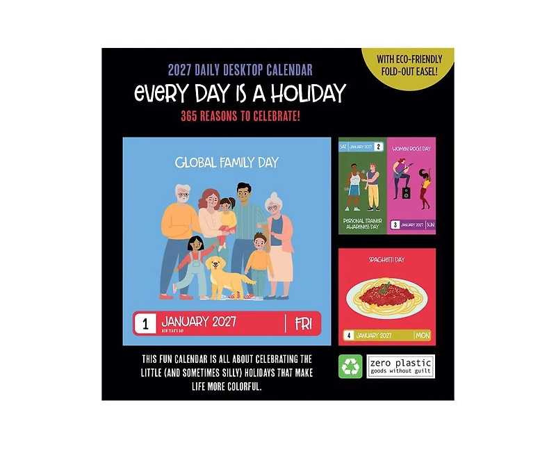 Tf Publishing Paper Goods 2027 Every Day's A Holiday Daily Desktop Calendar