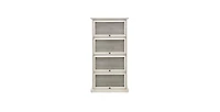Flynama 4-Tier Tempered Glass Display Cabinet Flip-Up Door Household Collectible Toy Book Storage Showcase Cabinet
