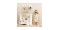 Flynama Kids Front-Facing Bookshelf with Wooden Handle 2-Tier