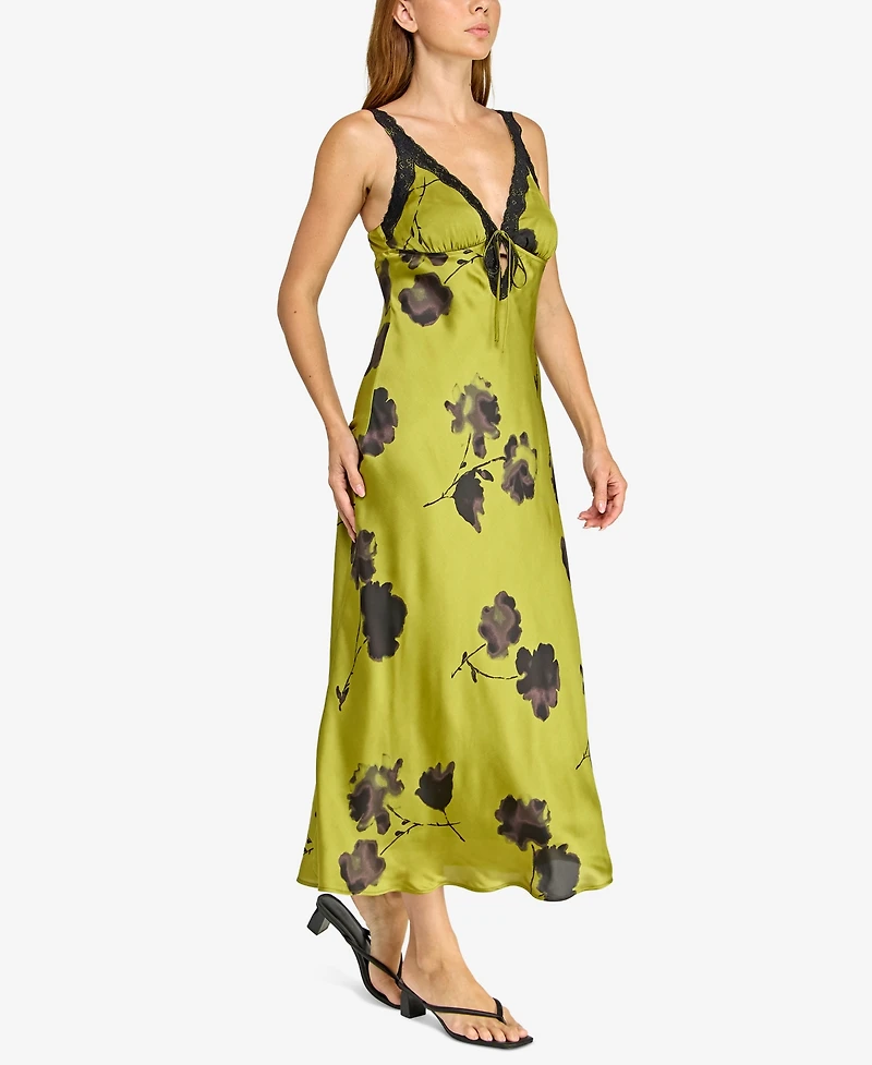 Row A Juniors' Sleeveless Lace V-Neck Dress