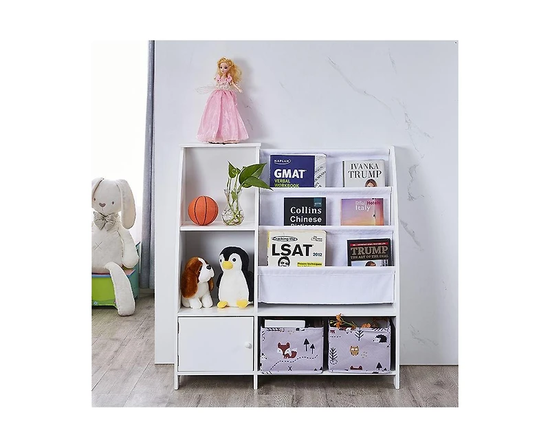 Flynama Kids Funnel Style Bookcase Multi-purpose Magazine Storage Organizer