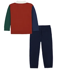 Kids Headquarters Toddler Boys' 2T-5T Long-Sleeve Top and Pants, 2-Piece Set
