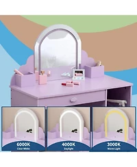 gaomon 2-in-1 Lighted Kids' Vanity Set with Stool
