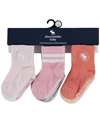 abercrombie kids Boys' and Girls' 6M-4T Crew Socks, 6-Pack