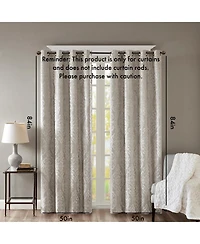 Avobird Knitted Jacquard Damask Total Blackout Grommet Top Curtain Panel