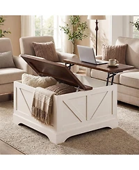 Slickblue Modern Square Coffee Table 31.5 Inch with Lifting Top and Storage