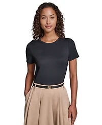 Karl Lagerfeld Paris Women's Belted Jersey Midi Dress
