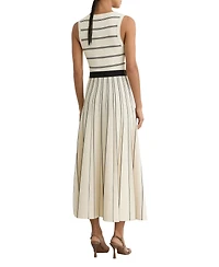 Reiss Women's Sleeveless Stripe Knitted Midi Dress