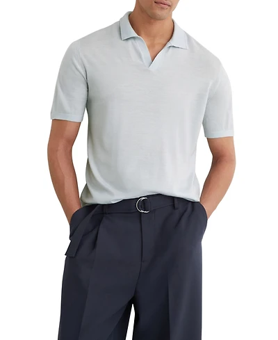 Reiss Men's Duchie Open Collar Merino Wool Polo Shirt