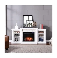 Augusta Home Gallatin Criss-Cross Electric Fireplace w/ Bookcases