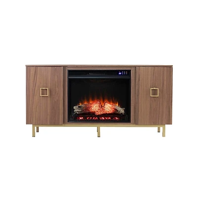 Augusta Home Yorkville Touch Screen Electric Fireplace w/ Media Storage