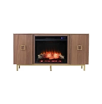 Augusta Home Yorkville Touch Screen Electric Fireplace w/ Media Storage