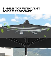 Pellebant Outodoor 9 x 5 Feet Patio Market Umbrella