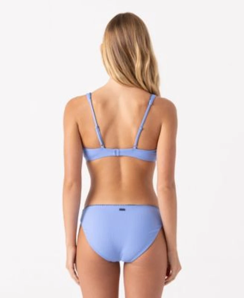 Roxy Womens Loop Me In Scoop Neck Bralette Top Full Coverage Swim Bottoms