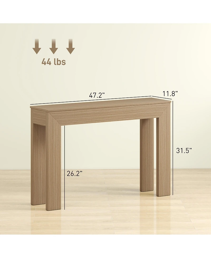 Homcom Console Table Modern, 47" Entryway Table, Natural Wood