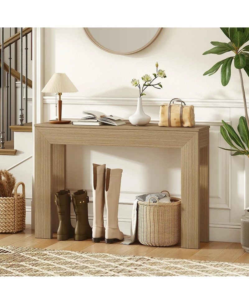 Homcom Console Table Modern, 47" Entryway Table, Natural Wood